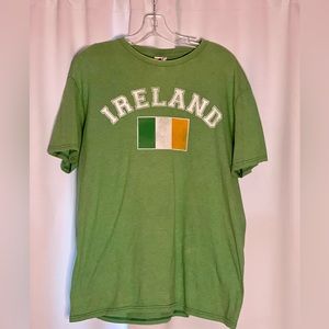 Delta Soft Mens Ireland Flag Graphic T-Shirt Green Heather Short Sleeve Large